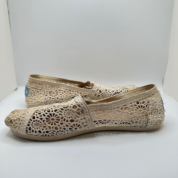 Toms Alpargata Cloudbound Slip On Flat Shoes Natural Moroccan Crochet Sz 7 - Picture 6 of 10